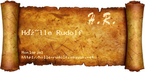 Hölle Rudolf névjegykártya